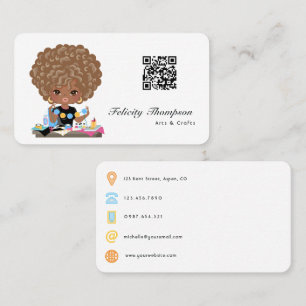 Afro Crafter QR-kod Visitkort