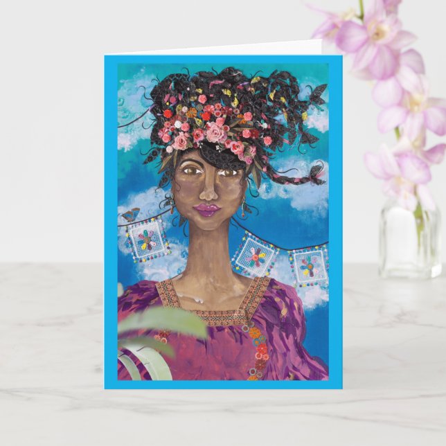 Afro Cuban Latina Blank Card Kort (Orkide)