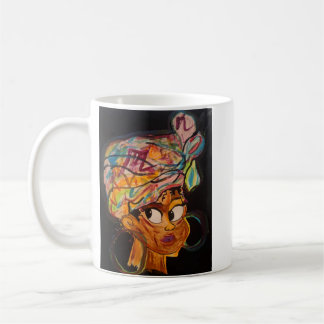 afro cup représentant une oeuvre acrylique  kaffemugg