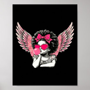 Afro Cupid Med Solglasögon Blåser Bubble Tuggummi Poster