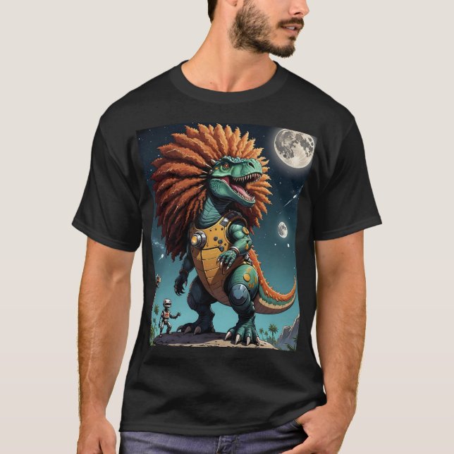 Afro Dino Cosmic Warrior Kostym Tee (Framsida)