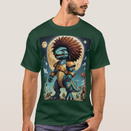 Afro Dinosaur Warrior Moonlight Shirt T Shirt