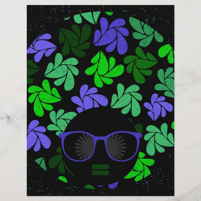 Afro Diva Grön & Blå (Framsida)