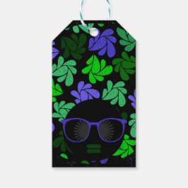 Afro Diva Grön & Blå Presentetikett