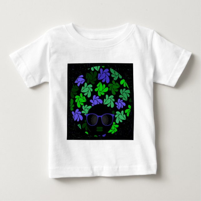 Afro Diva Grön & Blå T Shirt (Framsida)