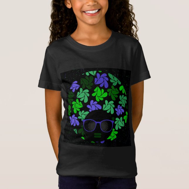 Afro Diva Grön & Blå T-shirt (Framsida)