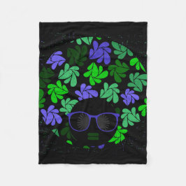 Afro Diva Grönt & Blue Fleecefilt