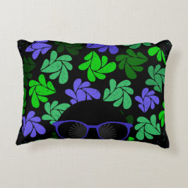 Afro Diva Grönt & Blue Prydnadskudde