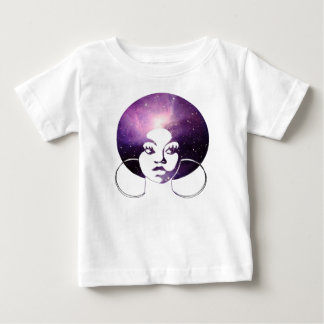 Afro Diva Lila Galaxy Girls Långärmad Ruffle T Shirt