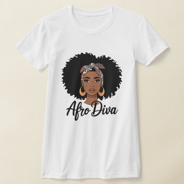Afro Diva T Shirt (Laydown)