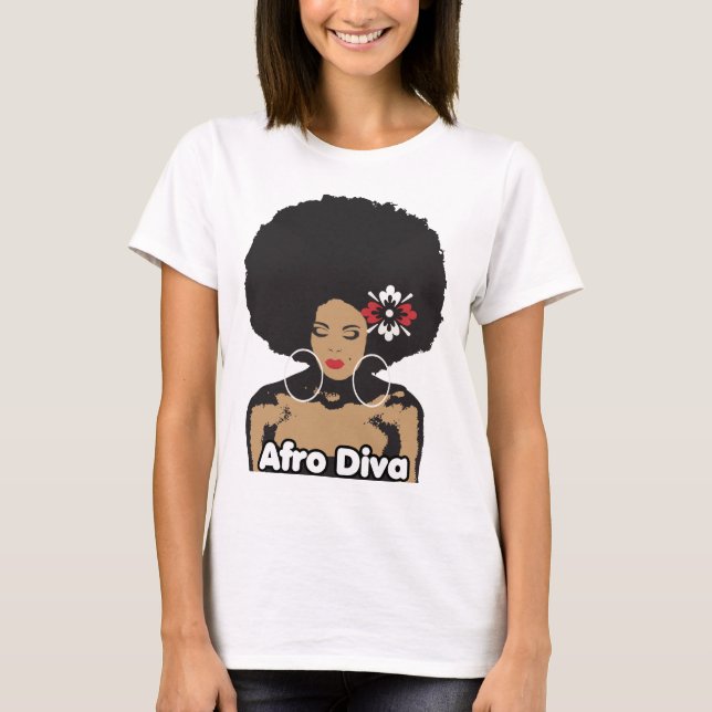 Afro Diva T-shirt För Dam (Framsida)