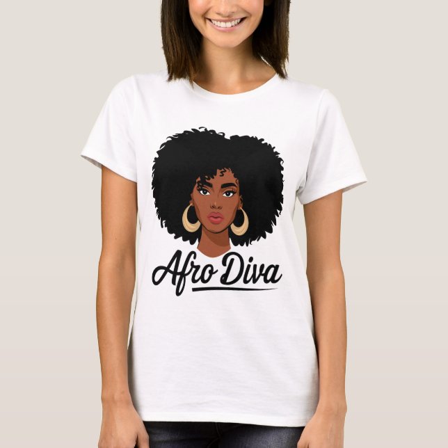 Afro Diva T-shirt För Dam (Framsida)