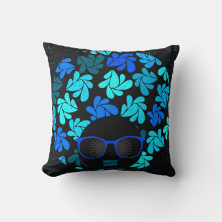 Afro Diva Turcos Blue & Black Pillow Kudde