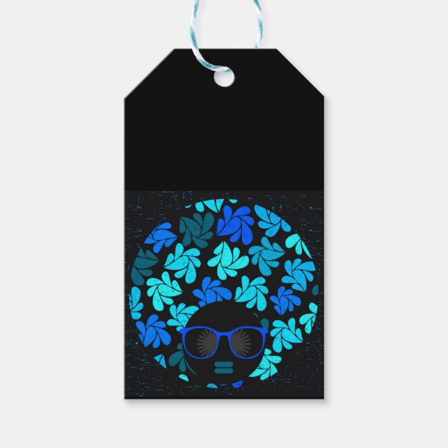 Afro Diva Turcos Teal Gift Supplies Presentetikett (Framsidan)