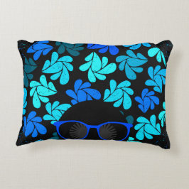Afro Diva Turcos Teal Home Decor Prydnadskudde