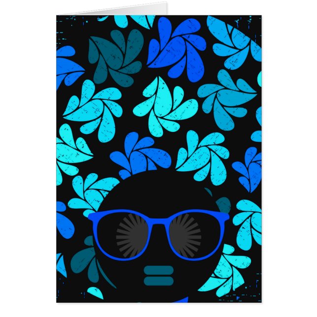 Afro Diva Turcouise Teal Hälsningskort (Framsidan)