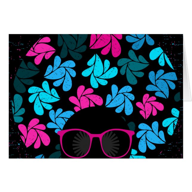 Afro Diva Turkos & Het Pink Hälsningskort (Framsidan Horizontal)