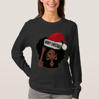 Afro Diva Winking Öga God jul Melanin Quee T Shirt
