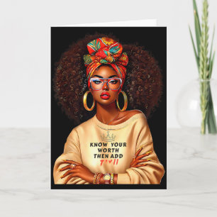 Afro Drottning Svart Kvinna Afrikansk Melanin Svar Kort
