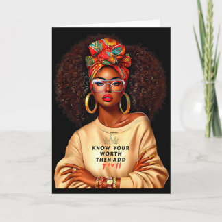 Afro Drottning Svart Kvinna Afrikansk Melanin Svar Kort