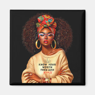 Afro Drottning Svart Kvinna Afrikansk Melanin Svar Magnet
