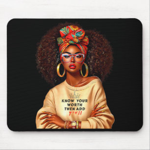 Afro Drottning Svart Kvinna Afrikansk Melanin Svar Musmatta