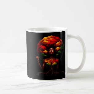 Afro Drottning Svart Kvinna Afrikanska Rötter Mela Kaffemugg