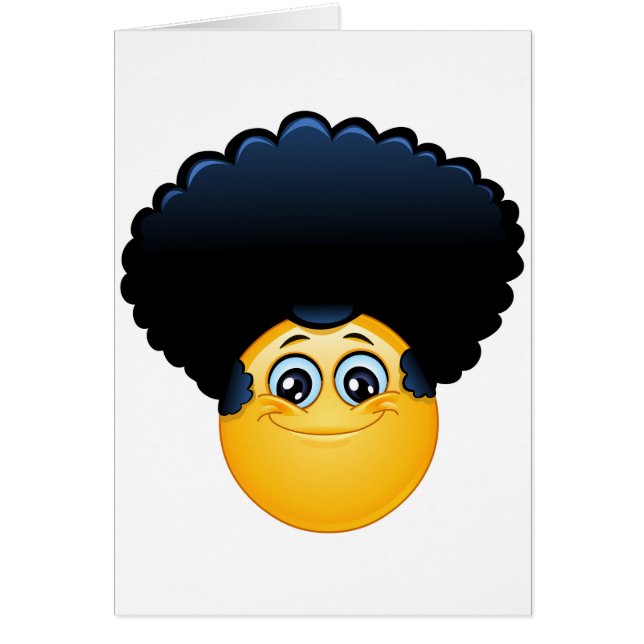 afro emoji hälsningskort (Framsidan)