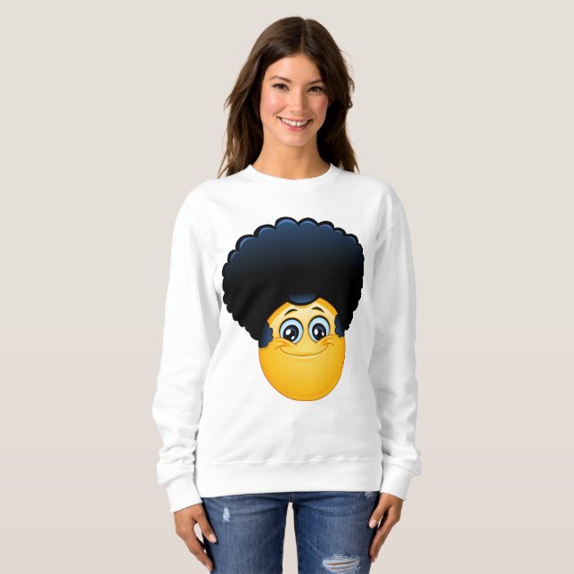 afro emoji livens svettskjorta tee (Hel framsida)