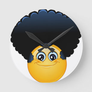 afro emoji rund klocka