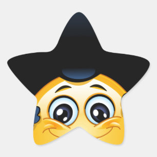 afro emoji stjärnformat klistermärke