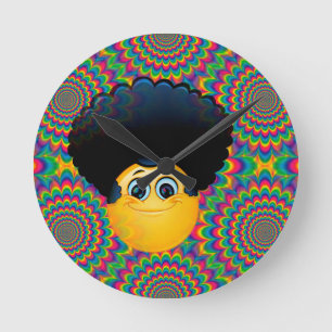 afro emojis rund klocka