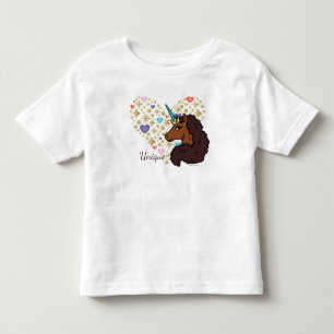 Afro Enhörning Unikt Hjärtmotiv T Shirt