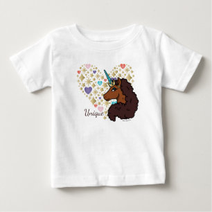 Afro Enhörning Unikt Hjärtmotiv T Shirt