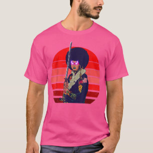 Afro Female Samurai Japanska Stil Art Black Woman T Shirt
