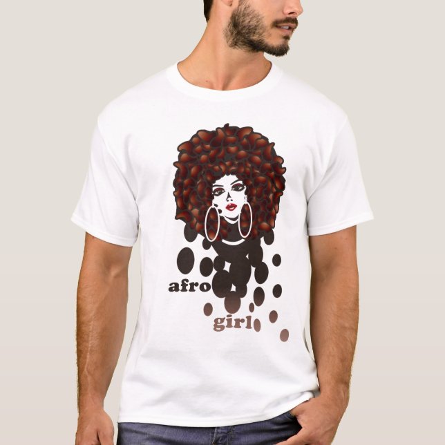afro flicka t-shirt (Framsida)