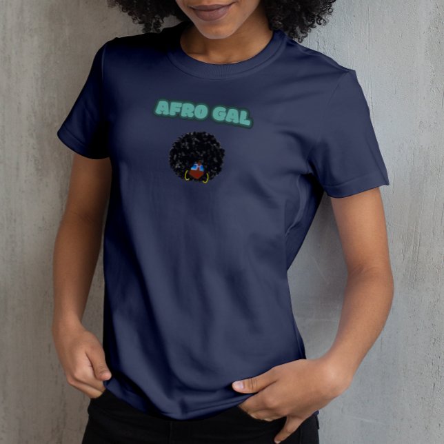 Afro Gal Navy Bella+Canvas - Slim Fit T-Shirt (Afro Gal - I'm That Gal)