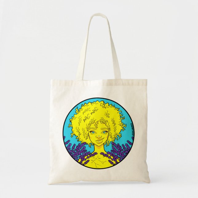 Afro Gemini Girl Tote Bag Tygkasse (Framsidan)
