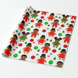 Afro Gingerbröd Kids jul Cookie Presentpapper
