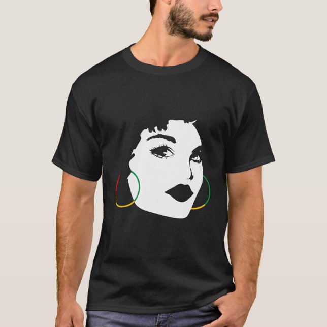 Afro Girl African American Black Woman Graphic T Shirt (Framsida)