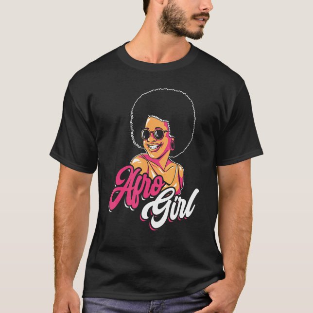Afro Girl Afrocentric Black Pride Afro Hair 1 T Shirt (Framsida)