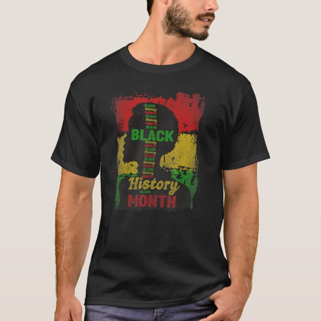 Afro Girl Black Pride Shirt Black History Månad Af T (Framsida)
