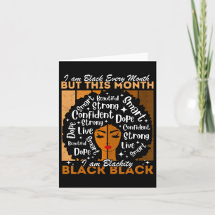 Afro Girl Blackity Black varje månad, svart histor Kort