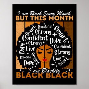 Afro Girl Blackity Black varje månad, svart histor Poster