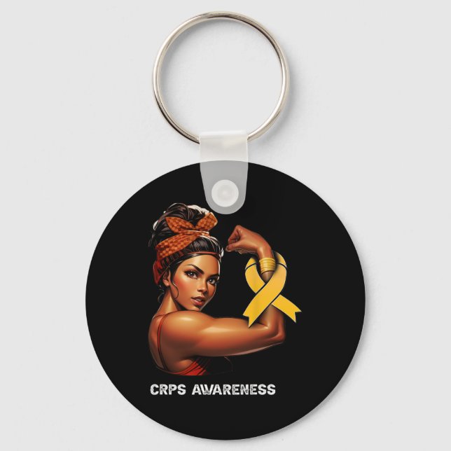 Afro Girl CRPS Awareness Nyckelring (Framsida)