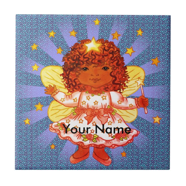 Afro Girl Fairy tile Kakelplatta (Framsidan)