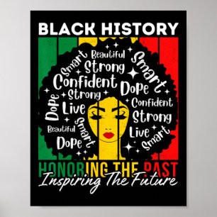 Afro Girl Honoring Past Inspirating Future Black Poster