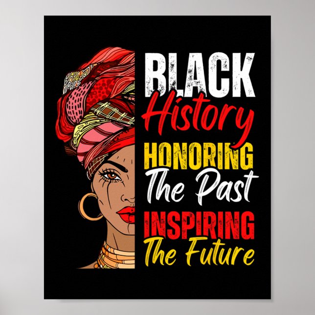 Afro Girl Honoring Past Inspirating Future Black Poster (Framsidan)