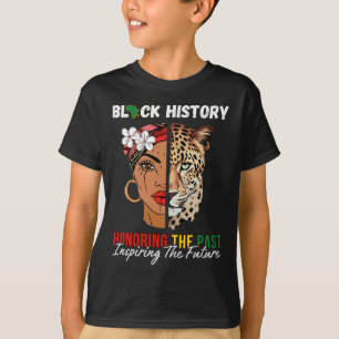 Afro Girl Honoring Past Inspirating Future Black T Shirt