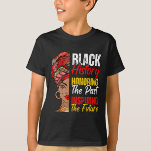 Afro Girl Honoring Past Inspirating Future Black T Shirt